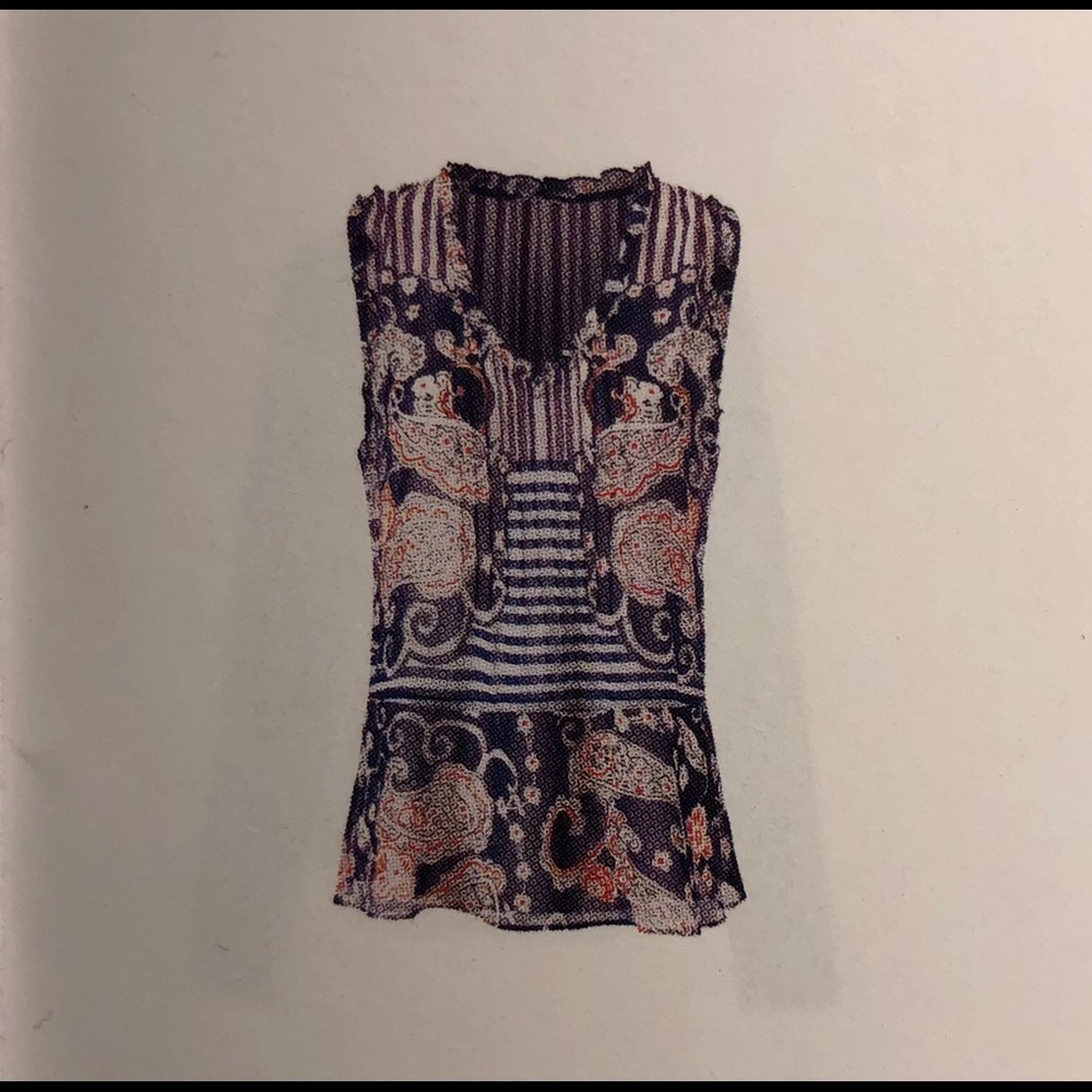 cabi (sheer) peplum blouse, size s